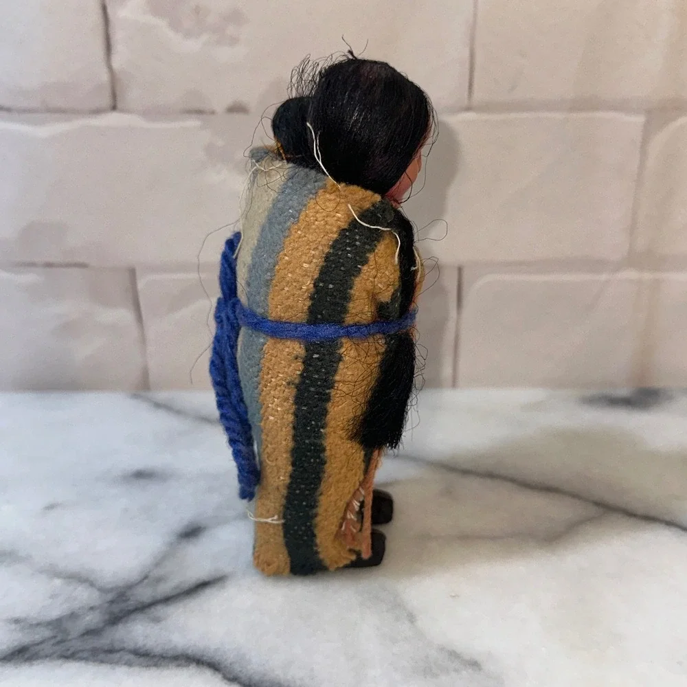 Vintage Native American Mother and Papoose Souvenir Doll Hand Painted Folk Art